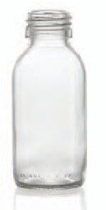 75 ml siroopfles, helder, type 3 geblazen glas